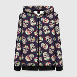 Женская толстовка на молнии Узор с черепами Pattern with skulls