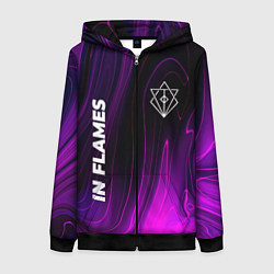 Толстовка на молнии женская In Flames violet plasma, цвет: 3D-черный