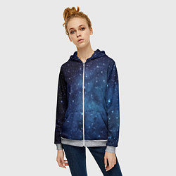 Толстовка на молнии женская Звездное небо - нейросеть, цвет: 3D-меланж — фото 2
