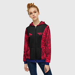 Толстовка на молнии женская T1 форма red, цвет: 3D-синий — фото 2