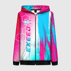 Женская толстовка на молнии Exeed neon gradient style: по-вертикали