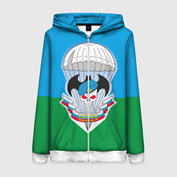 Толстовка на молнии женская Спецназ ВДВ, цвет: 3D-белый