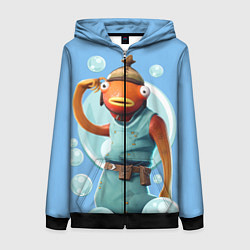 Толстовка на молнии женская Карасьь из Фортнайт, цвет: 3D-черный