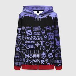 Женская толстовка на молнии Games pattern