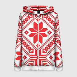 Толстовка на молнии женская Национальный, цвет: 3D-белый