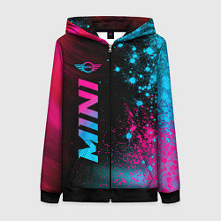 Толстовка на молнии женская Mini - neon gradient: по-вертикали, цвет: 3D-черный