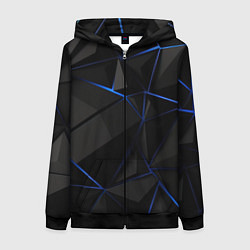 Толстовка на молнии женская Black blue style, цвет: 3D-черный