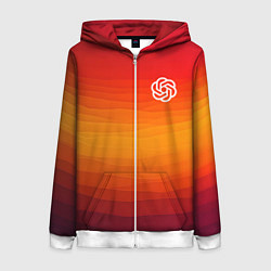 Женская толстовка на молнии ChatGPT Логотип с фоном