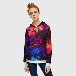 Толстовка на молнии женская Светящаяся Земля, цвет: 3D-белый — фото 2