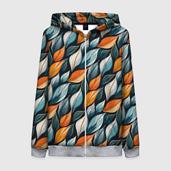 Женская толстовка на молнии Узор из листьев поздняя осень