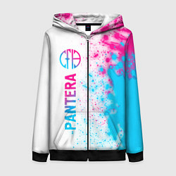 Толстовка на молнии женская Pantera neon gradient style: по-вертикали, цвет: 3D-черный