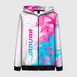 Женская толстовка на молнии Jaguar neon gradient style: по-вертикали