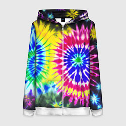 Женская толстовка на молнии Colorful floral composition - tie-dye