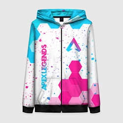 Женская толстовка на молнии Apex Legends neon gradient style вертикально