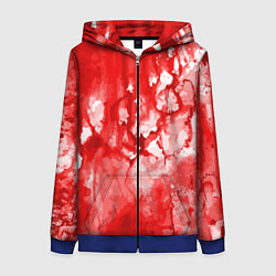 Женская толстовка на молнии Кровь на белом