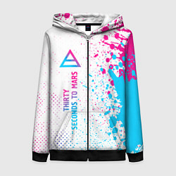 Женская толстовка на молнии Thirty Seconds to Mars neon gradient style: по-вер