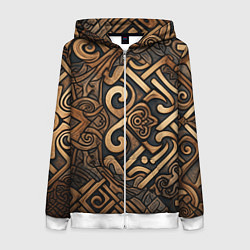 Женская толстовка на молнии Асимметричный узор в викингском стиле