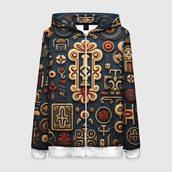 Женская толстовка на молнии Абстрактный паттерн в славянском стиле