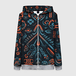 Женская толстовка на молнии Абстрактный рисунок в славянском стиле