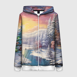 Женская толстовка на молнии Сказочное сияние нового года