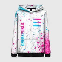 Женская толстовка на молнии OneRepublic neon gradient style вертикально