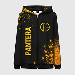 Толстовка на молнии женская Pantera - gold gradient вертикально, цвет: 3D-черный