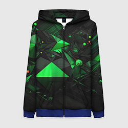 Женская толстовка на молнии Абстрактный лабиринт зелени