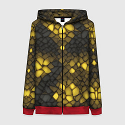 Женская толстовка на молнии Жёлтый трескающийся камень