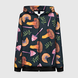 Женская толстовка на молнии Goblincore - болотные грибы