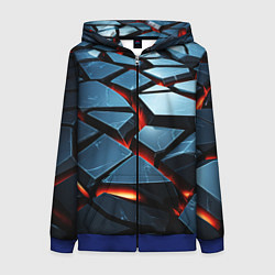 Женская толстовка на молнии Абстрактные плиты с оранжевым светом