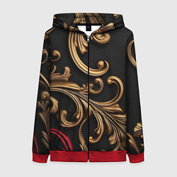 Женская толстовка на молнии Золотые абстрактные узоры