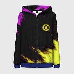Толстовка на молнии женская Borussia Dortmund sport, цвет: 3D-синий