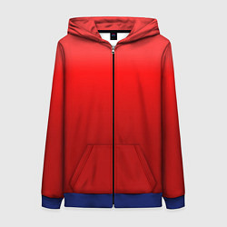 Женская толстовка на молнии Кроваво-красный градиент