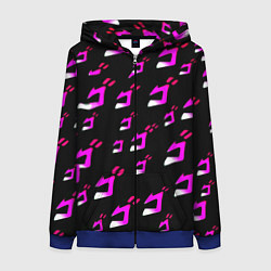 Толстовка на молнии женская JoJos Bizarre neon pattern logo, цвет: 3D-синий