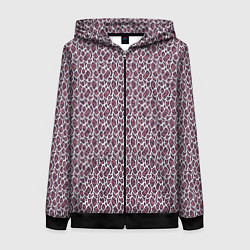 Толстовка на молнии женская Стилизованный бело-розовый, цвет: 3D-черный