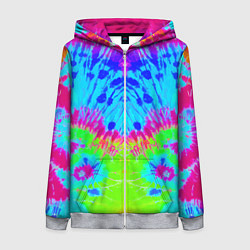 Женская толстовка на молнии Tie-Dye abstraction