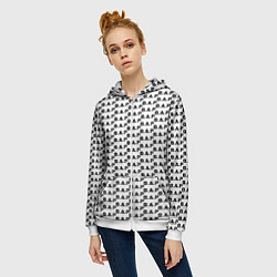 Толстовка на молнии женская BAP kpop steel pattern, цвет: 3D-белый — фото 2