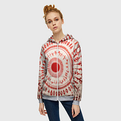 Толстовка на молнии женская Наивная абстракция круг, цвет: 3D-меланж — фото 2