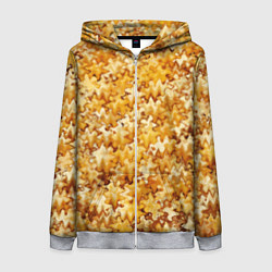 Толстовка на молнии женская Кукурузный абстрактный эффект, цвет: 3D-меланж