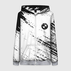 Толстовка на молнии женская BMW краски текстура брызги, цвет: 3D-меланж