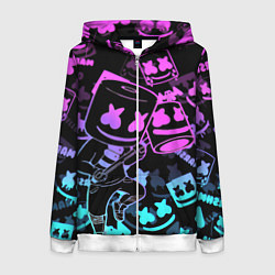 Женская толстовка на молнии Marshmello neon pattern