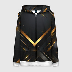 Женская толстовка на молнии Gold luxury black abstract