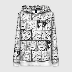 Женская толстовка на молнии Ahegao pattern