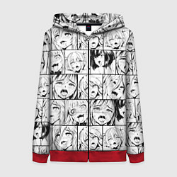 Женская толстовка на молнии Ahegao pattern