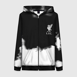 Толстовка на молнии женская Liverpool текстура, цвет: 3D-черный
