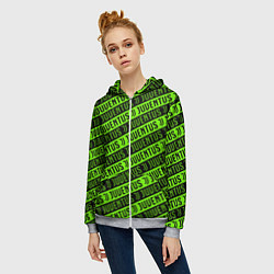 Толстовка на молнии женская Juventus green pattern sport, цвет: 3D-меланж — фото 2