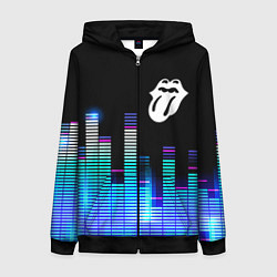 Толстовка на молнии женская Rolling Stones эквалайзер, цвет: 3D-черный