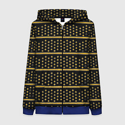 Толстовка на молнии женская Жёлтые круги и полосы, цвет: 3D-синий