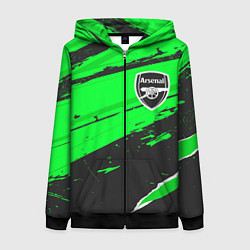 Женская толстовка на молнии Arsenal sport green