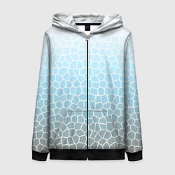 Женская толстовка на молнии Светлый серо-голубой паттерн мозаика